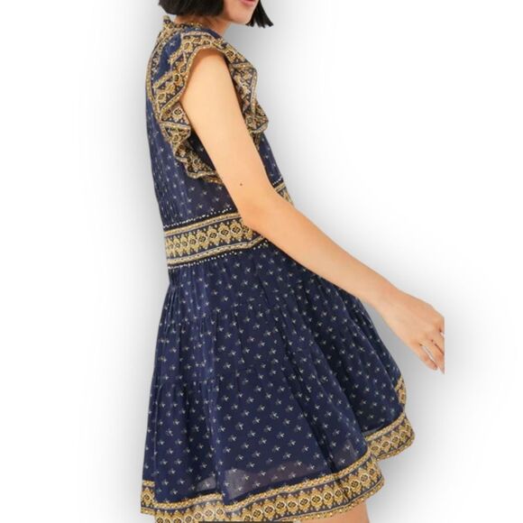 Sea New York Navy Arlita Print Flutter Sleeve Tunic Dress Women’s Size XXS - Picture 13 of 15
